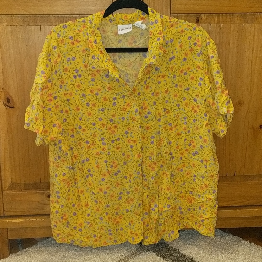 Rayon yellow flowered blouse